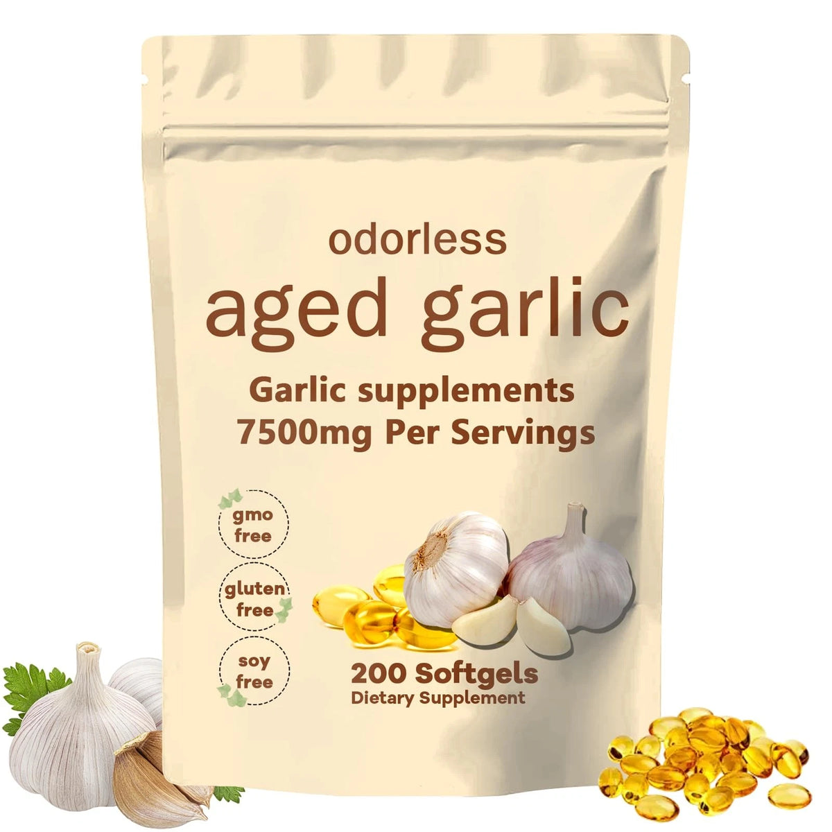 200 Count Aged Garlic Extract Supplement for Health (Pack of 1)