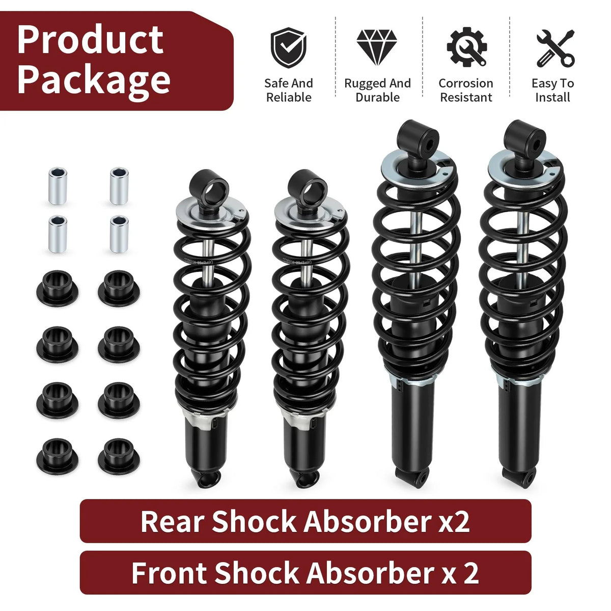 Set of 4 Coil-over Shocks for Polaris Sportsman XP 1000 (2015–2025)