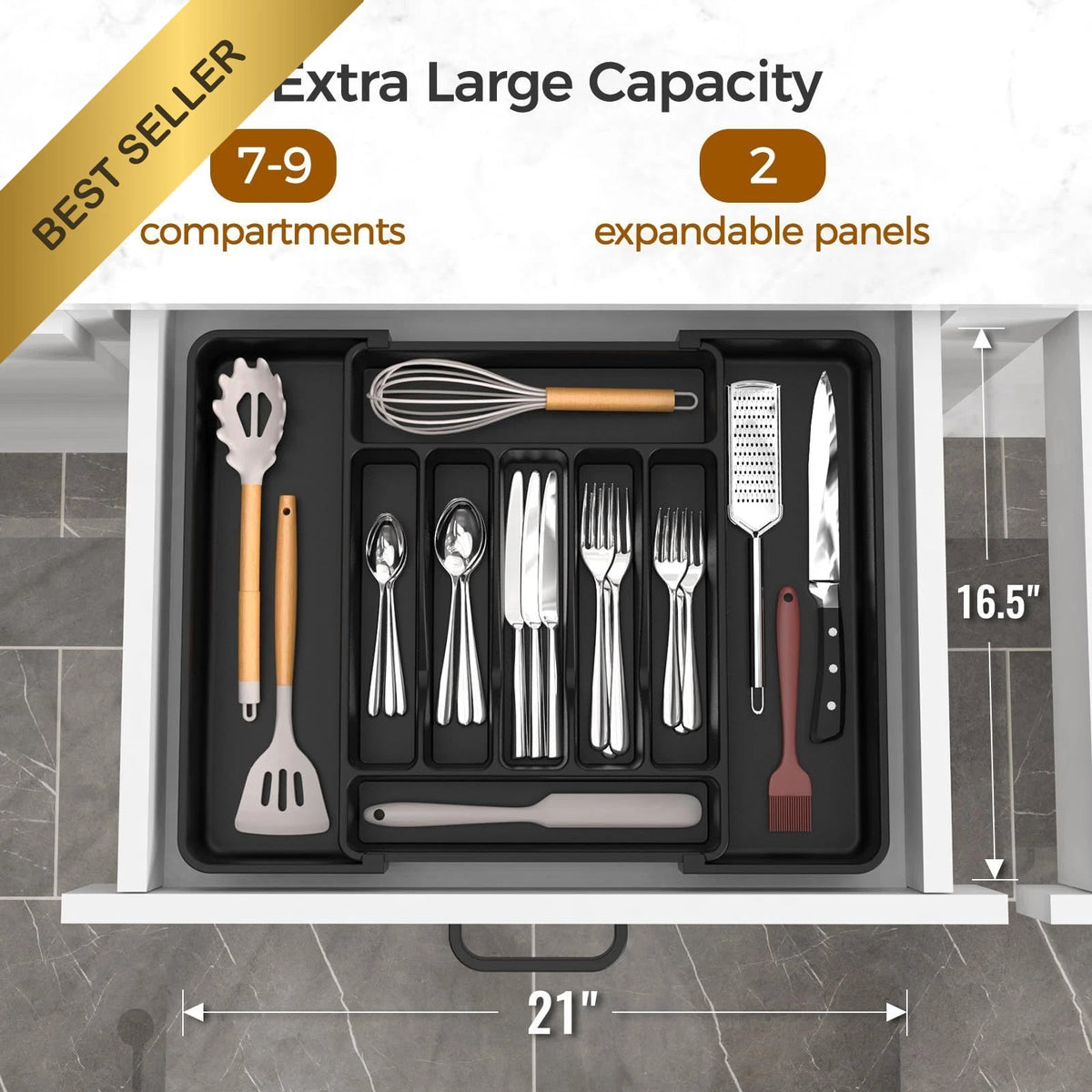 Extra Large Expandable Silverware Drawer Organizer for Kitchen (2010–2023)