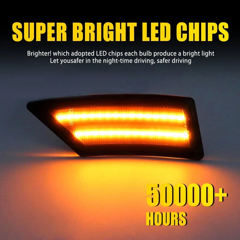 Smoked Lens Amber LED Side Marker Lights for Ford Ranger (2019–2022)