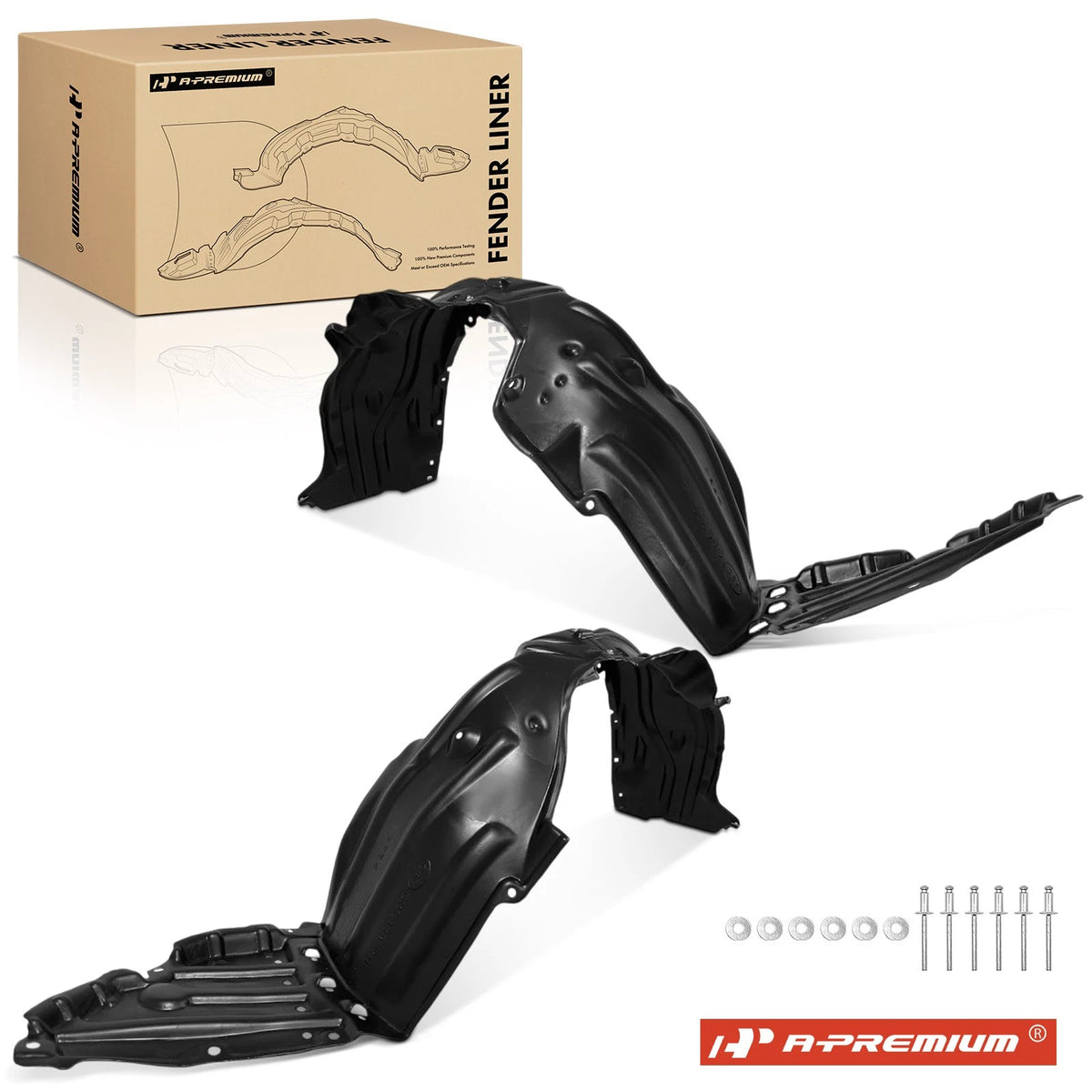 2X Front HDPE Inner Fender Liners for Toyota Corolla (5380612100, 5380512100)