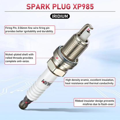 Set of 4 Iridium Spark Plugs for Jeep CJ5 CJ7 (1978)