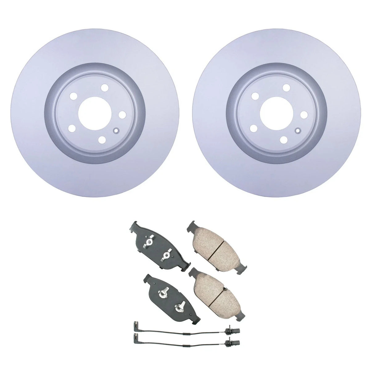 Set of 4 Hella Front Rotors & Akebono EURO Ceramic Brake Pads for A6 A7 A8 Quattro (2012–2018)