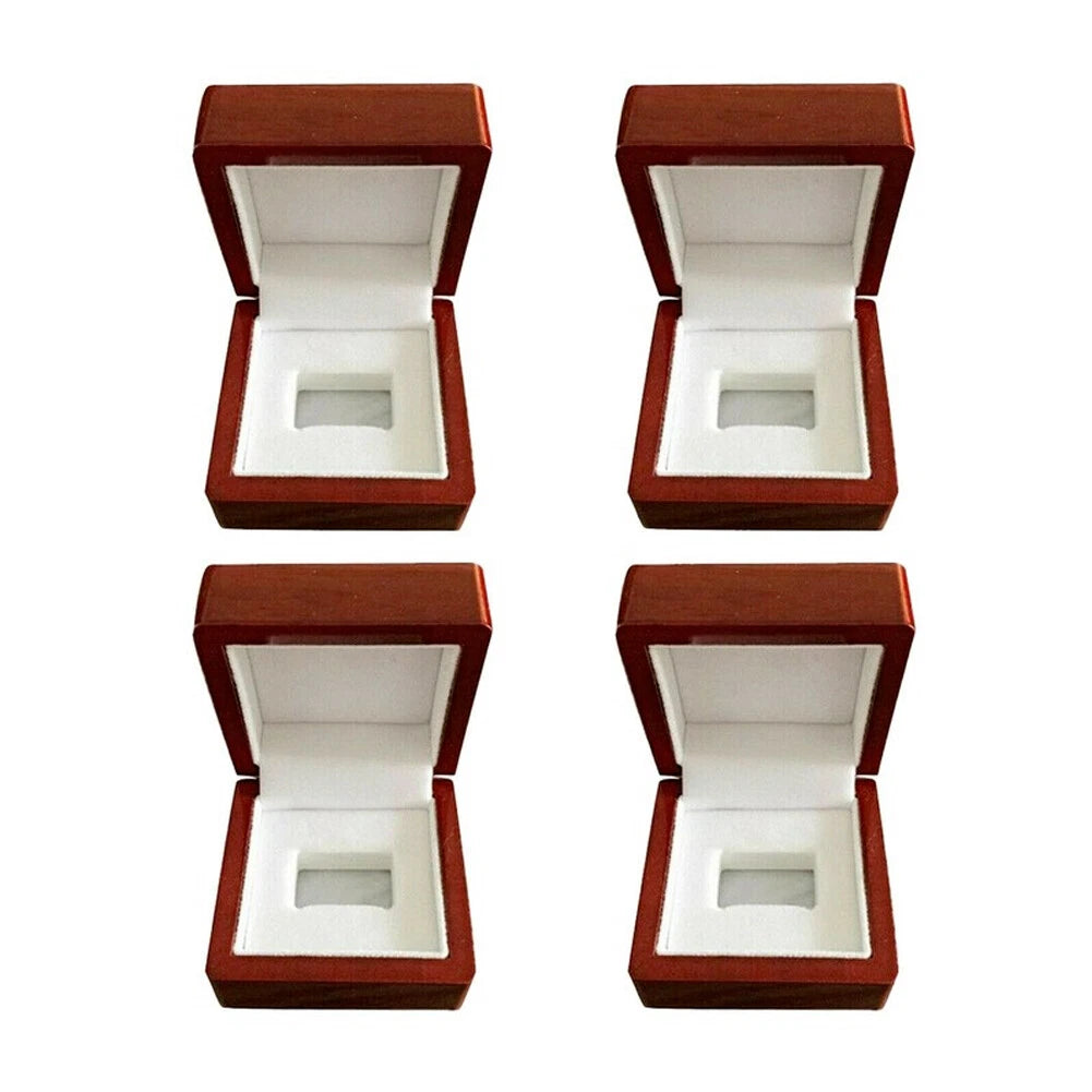 4-Pack Wood Box Storage Case for Championship Rings