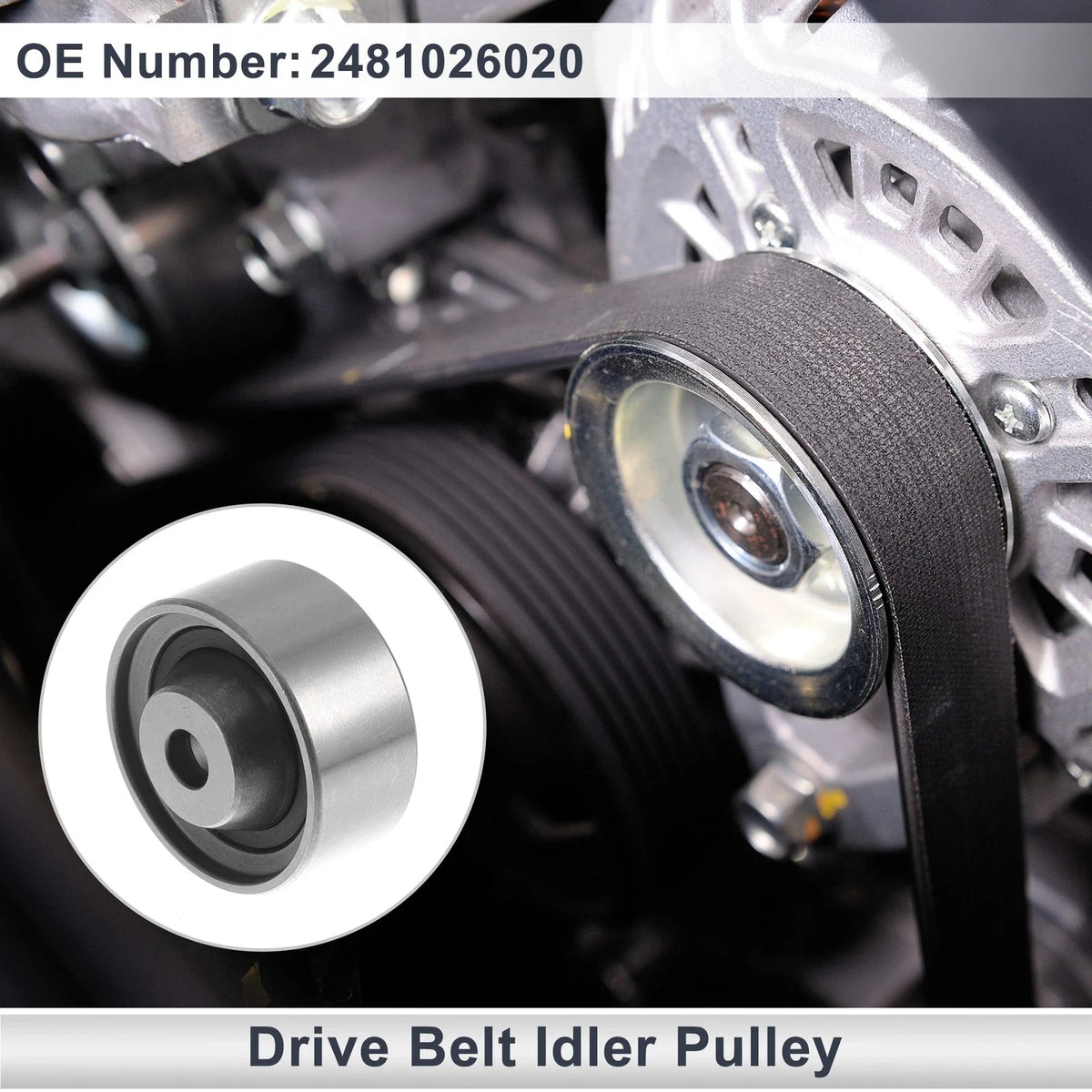 Drive Belt Idler Pulley for Kia Rio Hyundai (2006–2011) No. 2481026020