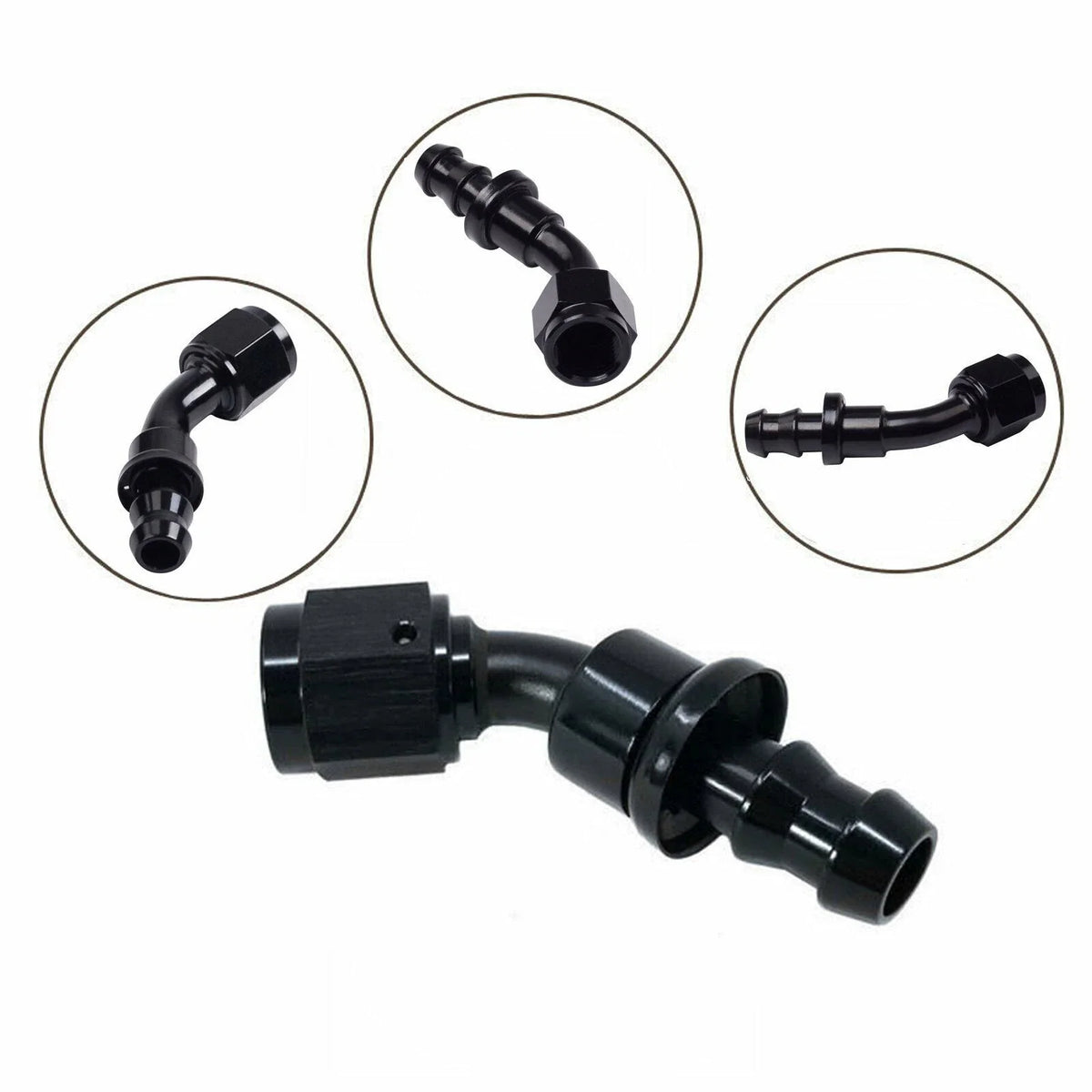 2Pcs 45 Degree Push-On Lock Hose Fitting for AN8 (2000–2000)