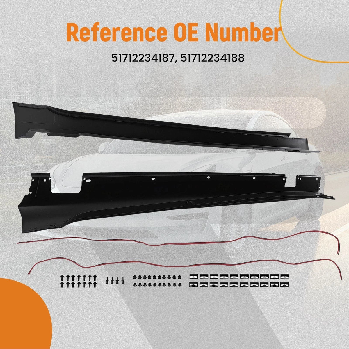 Set of 2 Side Skirt Diffuser Extensions for BMW E36 M3 (1992–1999) WQP12V