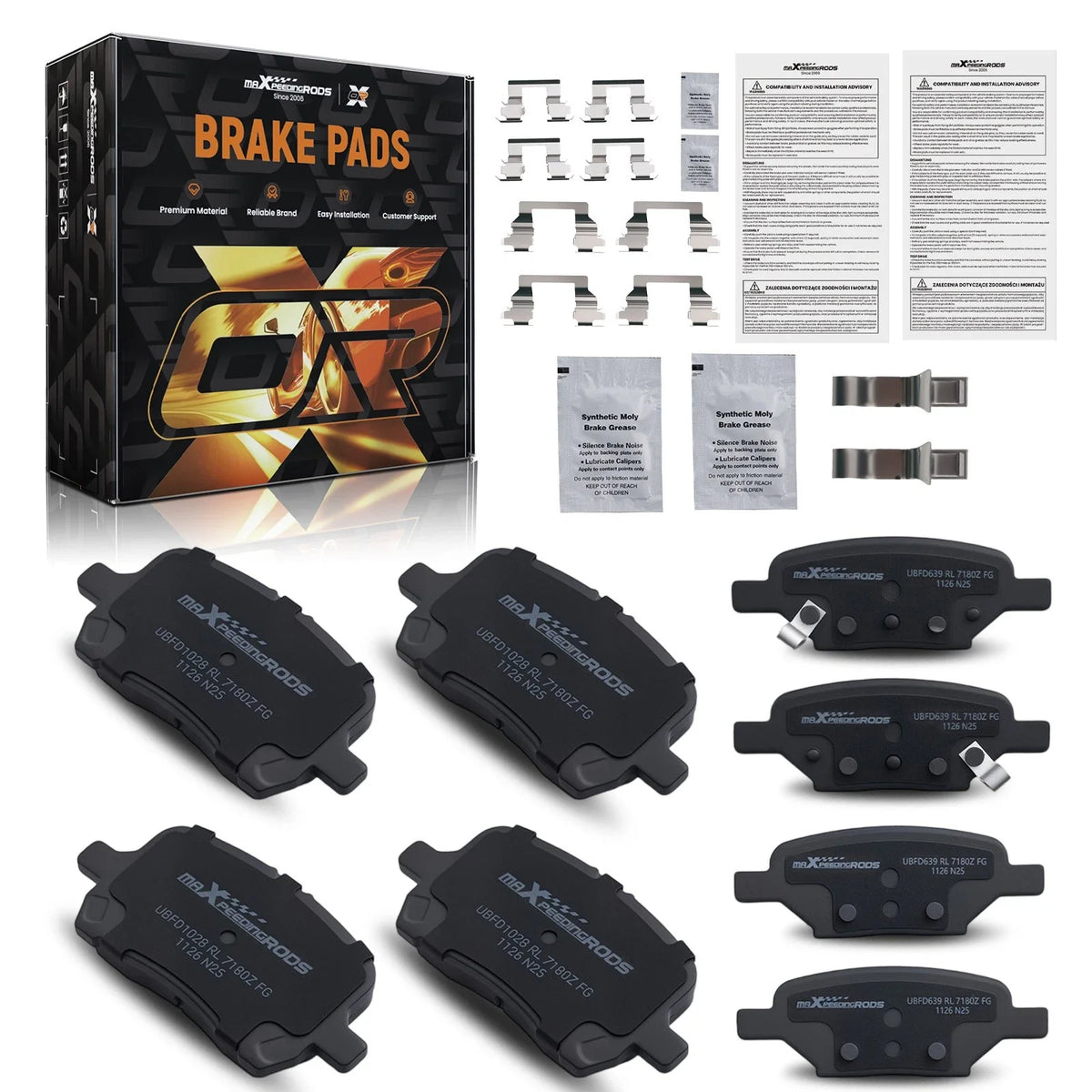 Ceramic Brake Pads Kit for Pontiac G5 (2007–2009) G6 (2006–2010) D1160
