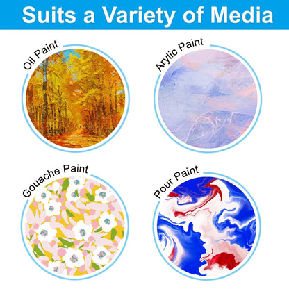 Set of 6 Unfinished 12" Round Wood Canvas Panels