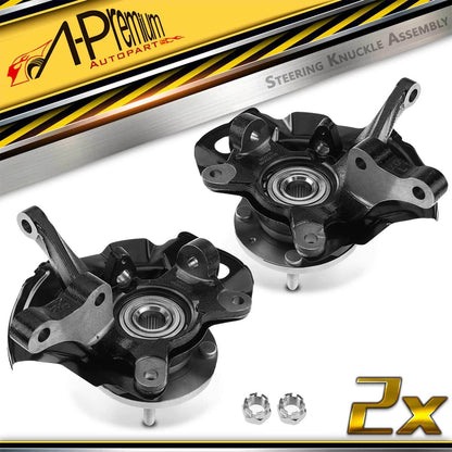 2X Front Steering Knuckle & Hub Bearing for Hyundai Elantra (2001–2006) 517152D110, 517552D010, 517502D000