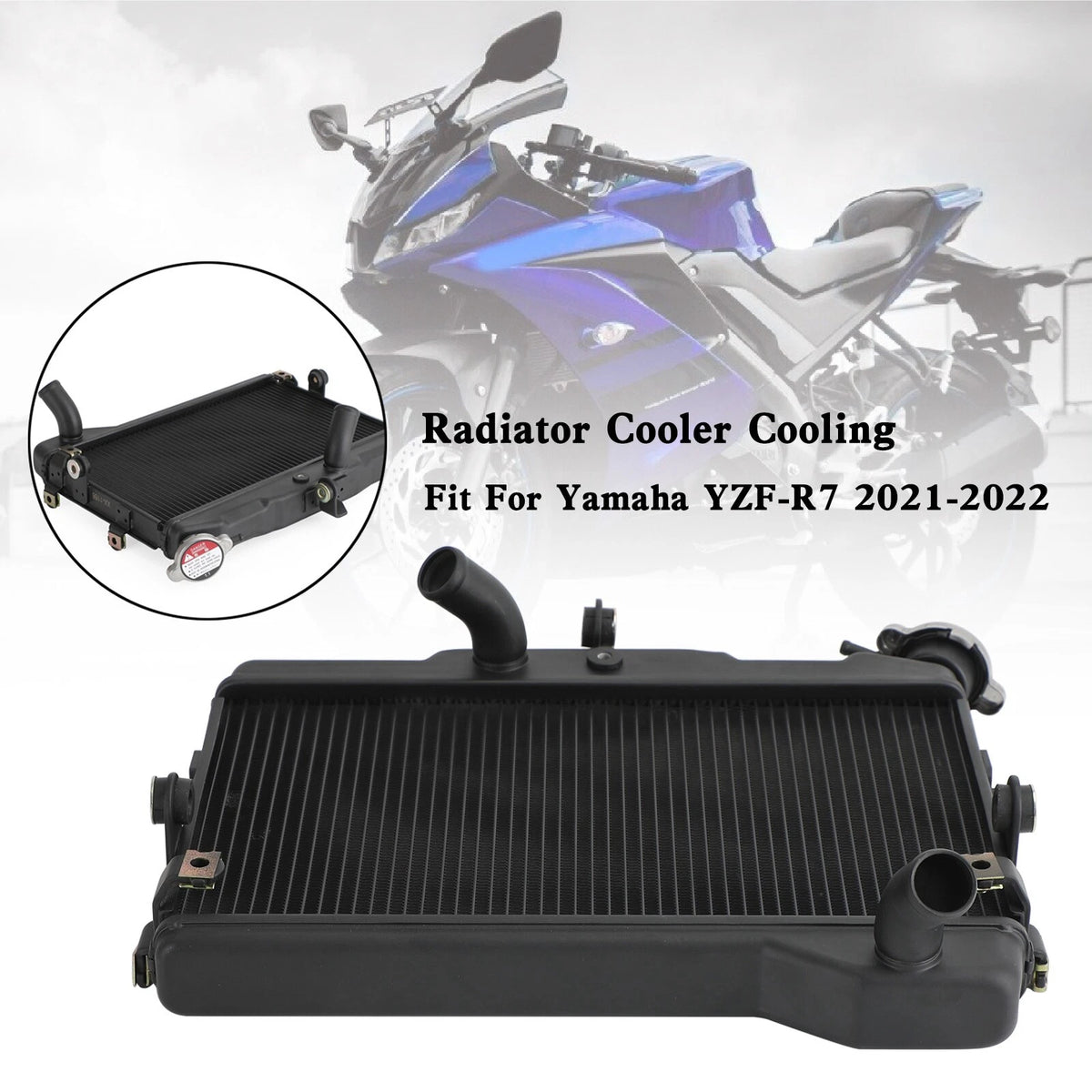 Aluminium Engine Radiator for Yamaha YZF-R7 (2021–2024) M504-A133-Black