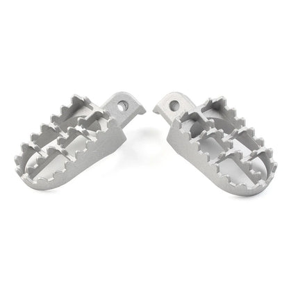 Universal Motorcycle Wide Foot Pegs for Bike Racing Silver