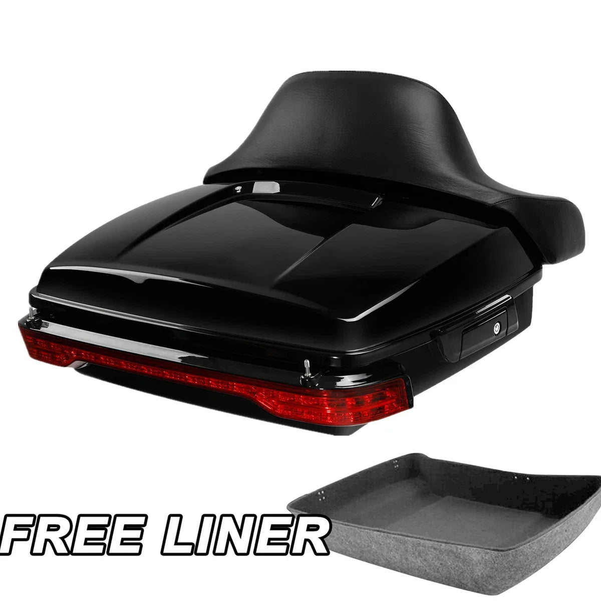 Chopped Trunk Pad & Brake Tail Light Mount Rack for Harley Road Glide (2014–2023)