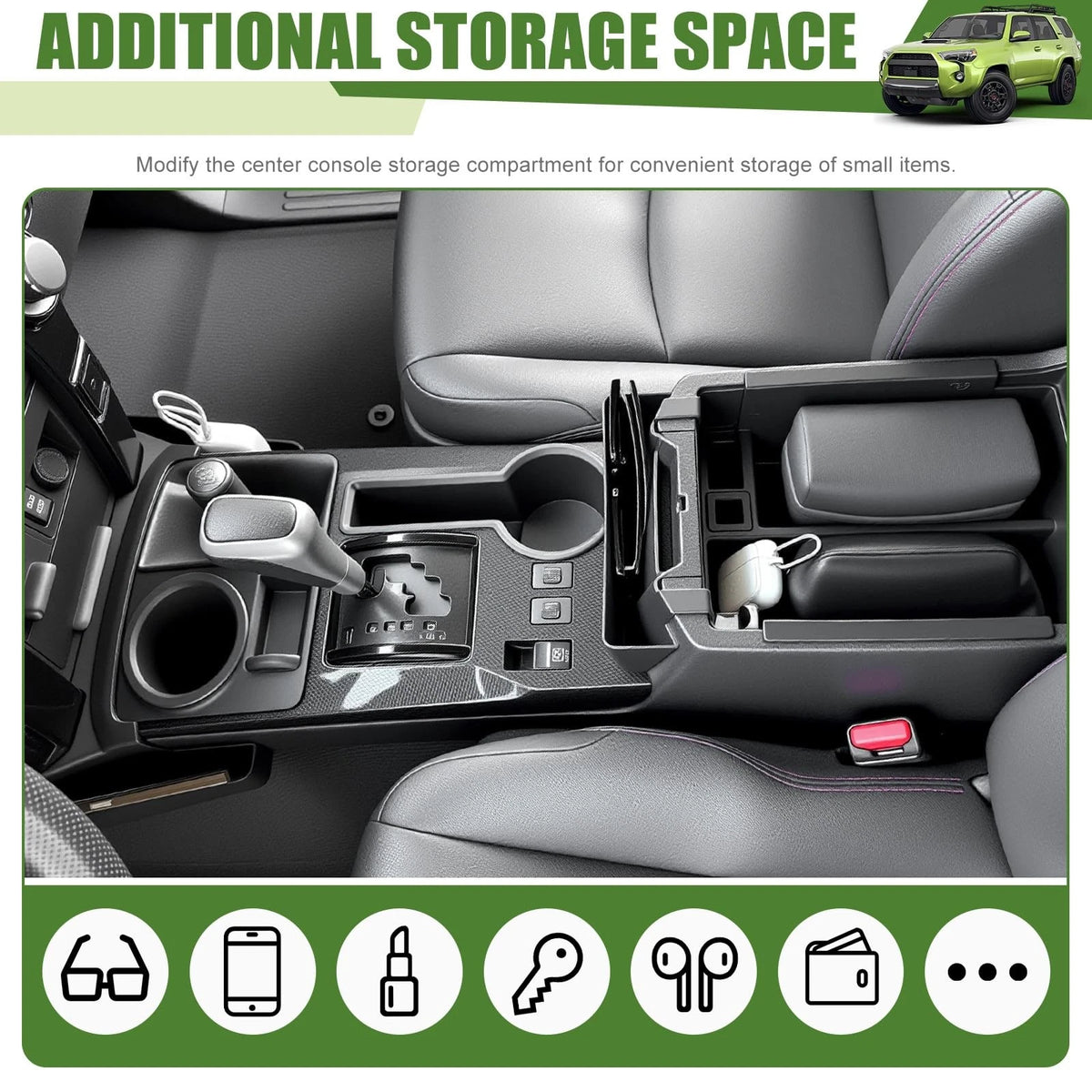 3X Center Console Organizer for Toyota 4Runner (2010–2024)