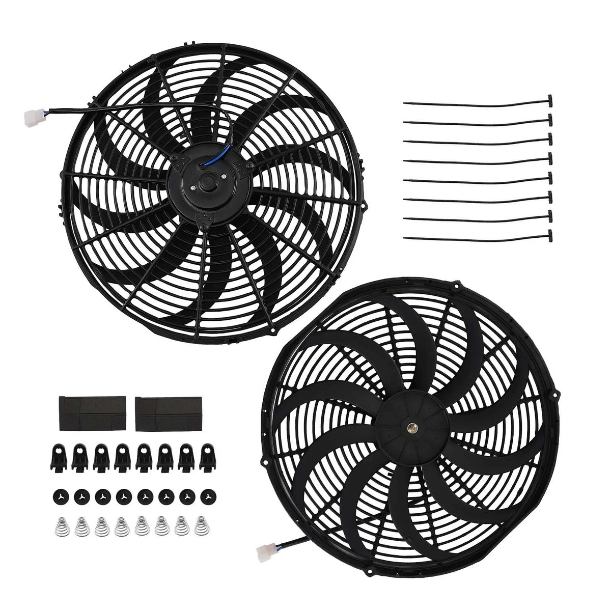 2X Slim Electric Cooling Fans 16" 120W 12V Universal Fitment