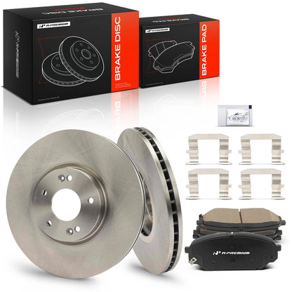 Set of 2 Front Disc Brake Rotors & Ceramic Pads for Hyundai Veracruz (2007–2012) 31510, D1301, 12151026, 10313010