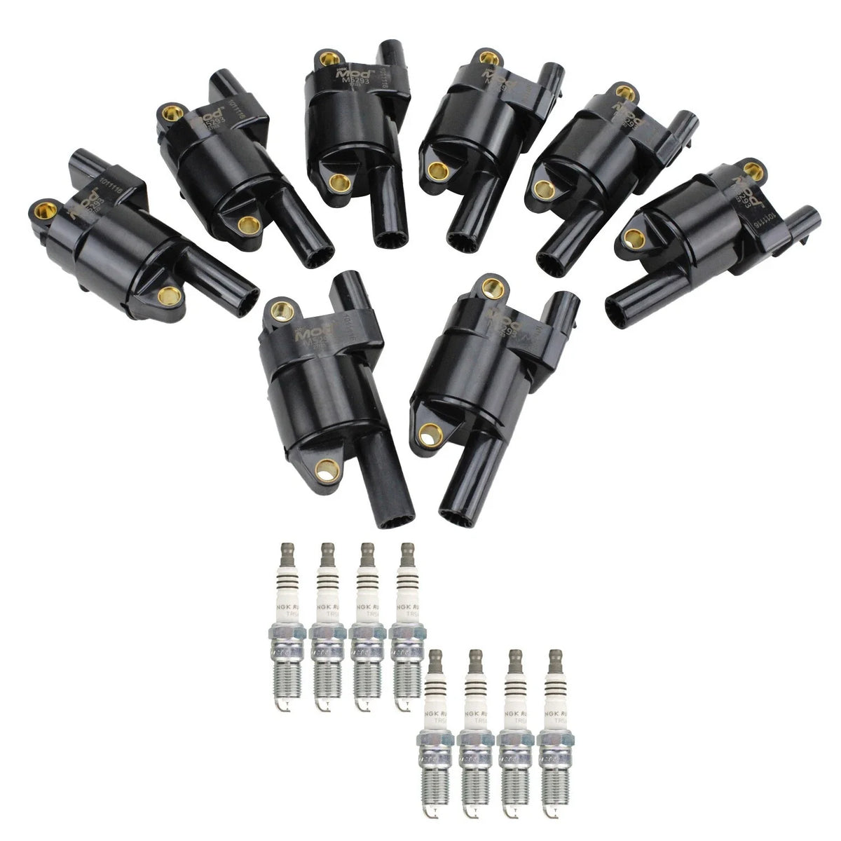 NGK Ignition Coil & 8 Ruthenium Spark Plugs Kit for Corvette Envoy XL Escalade
