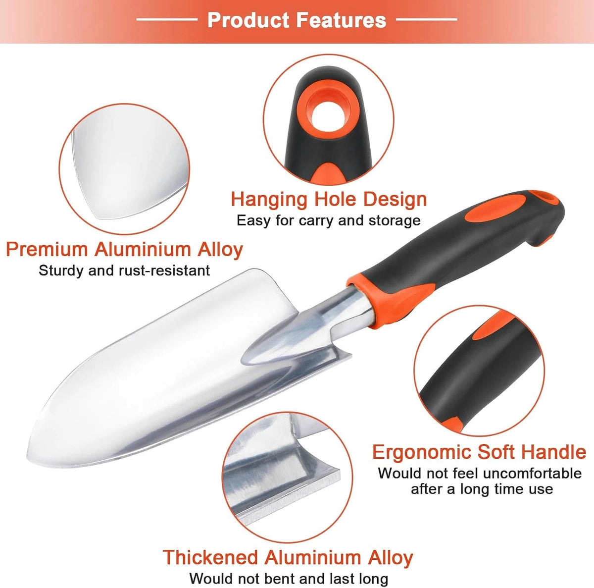 2X Heavy Duty Garden Shovel Trowel Tool Set