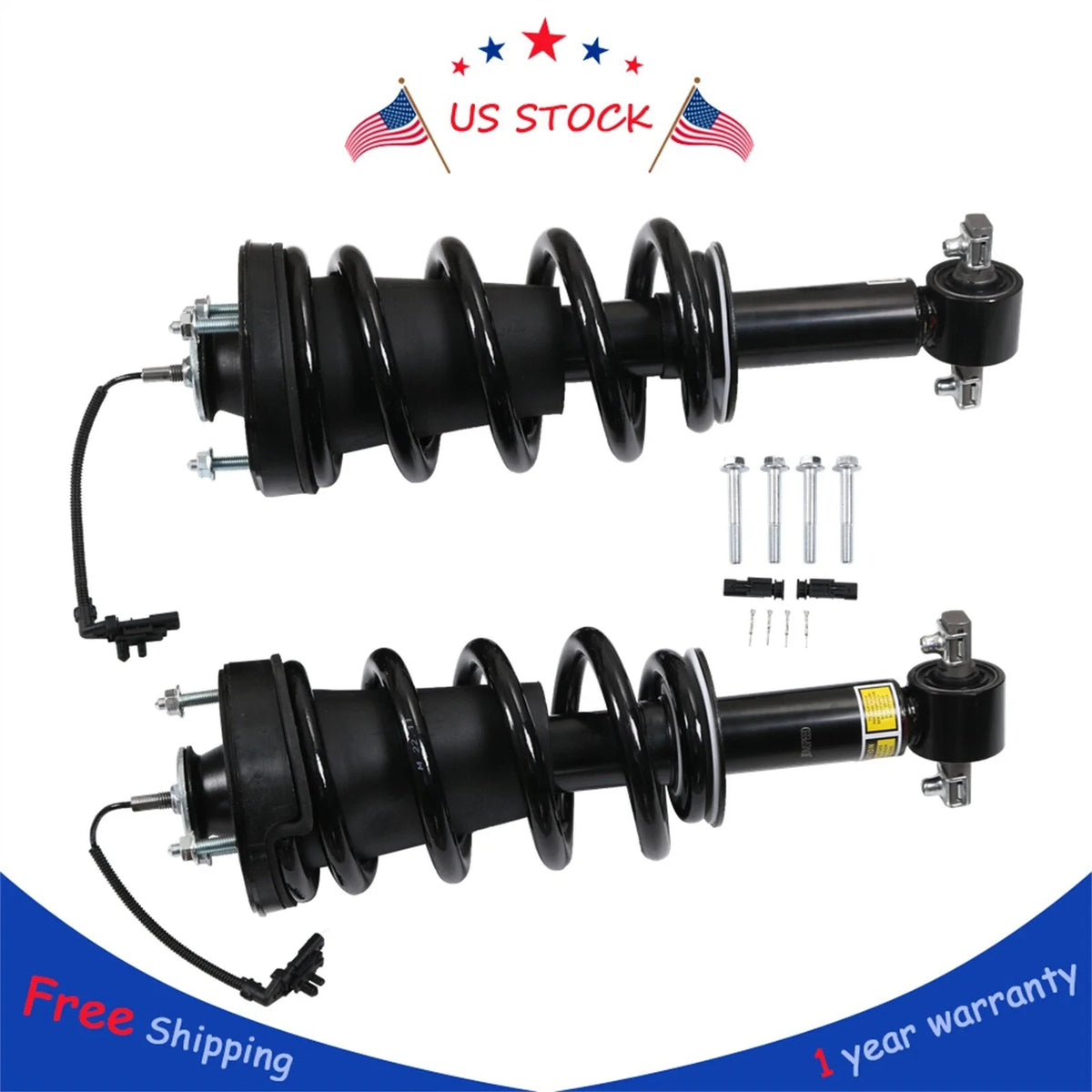 Set of 2 Front Shock Struts for Cadillac Escalade, Chevy Tahoe, GMC Sierra (2007–2014)