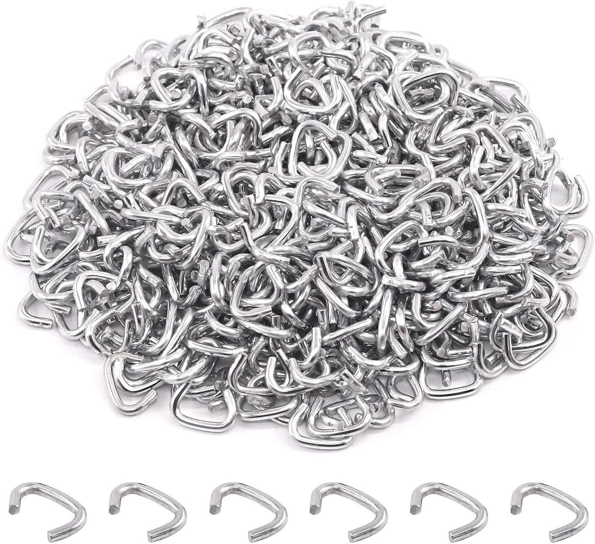 1000 Pcs 3/8" Galvanized Hog Rings for Upholstery and Construction