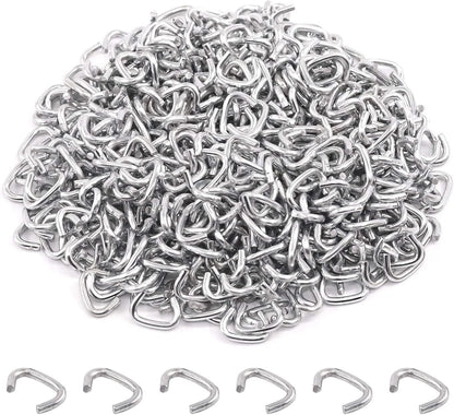 1000 Pcs 3/8" Galvanized Hog Rings for Upholstery and Construction