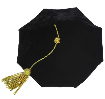 Doctoral Graduation Tam Velvet Gown with Gold Bullion Embellishments