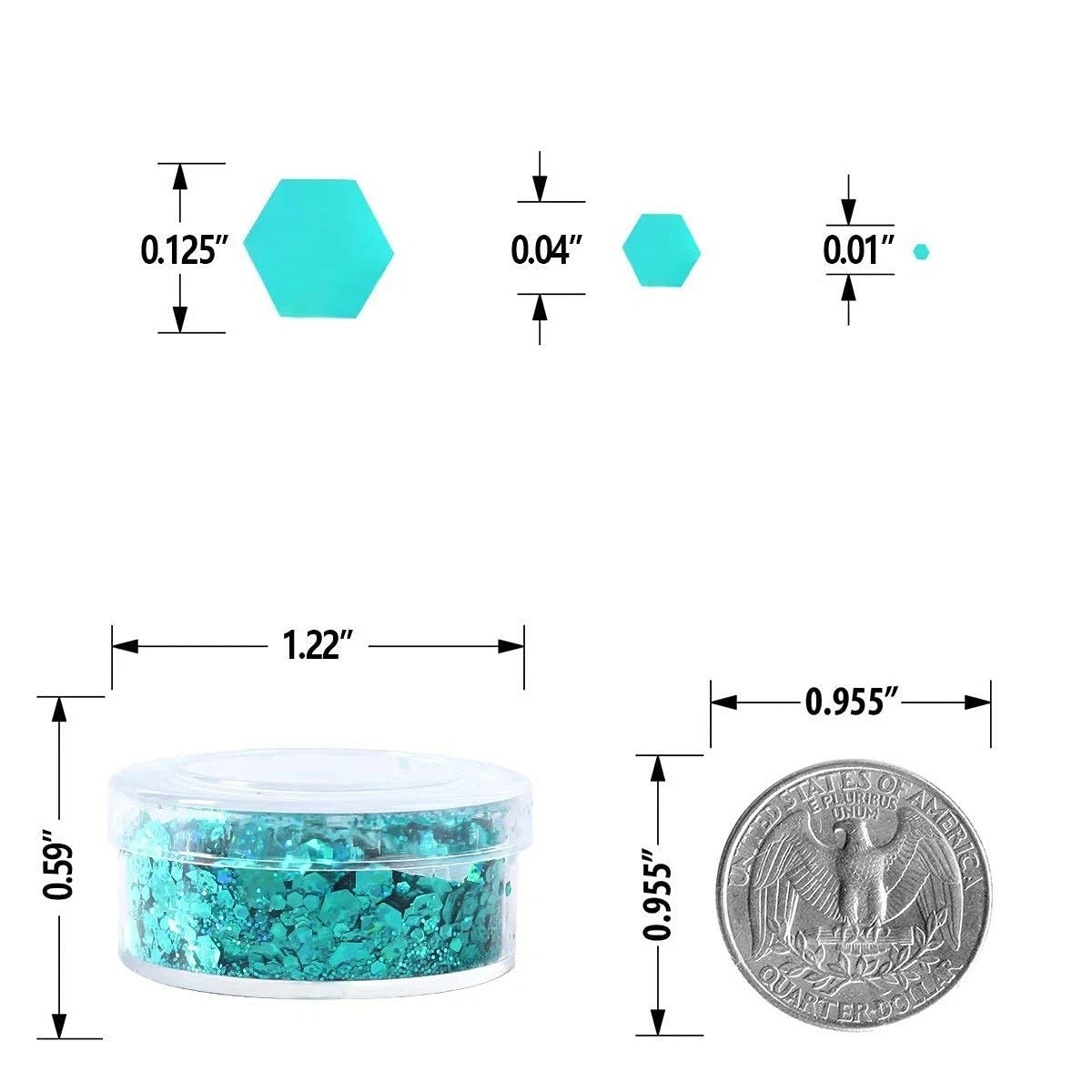 Set of 12 Holographic Chunky Glitter for Craft Projects