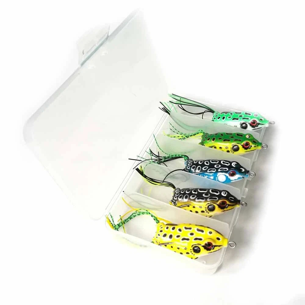 5pcs Soft Frog Lures for Bass Snakehead Fishing (5.5cm 8g)