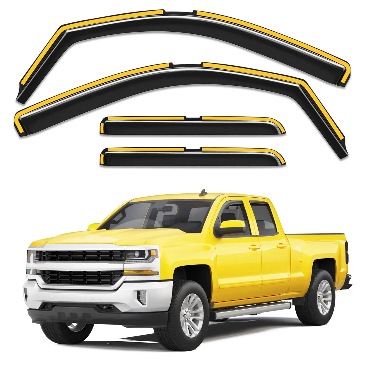 Set of 4 Window Rain Guards for Silverado/Sierra (2014–2018)