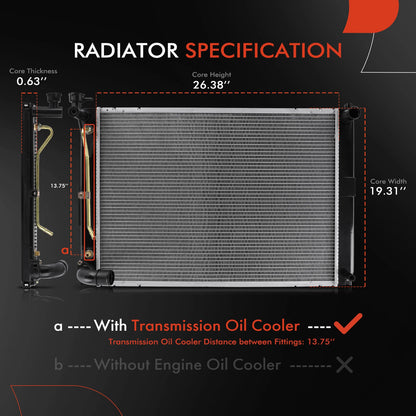 Radiator w/ Trans Oil Cooler for Lexus RX330 (2004–2006) 1604120291, 2688, 2689