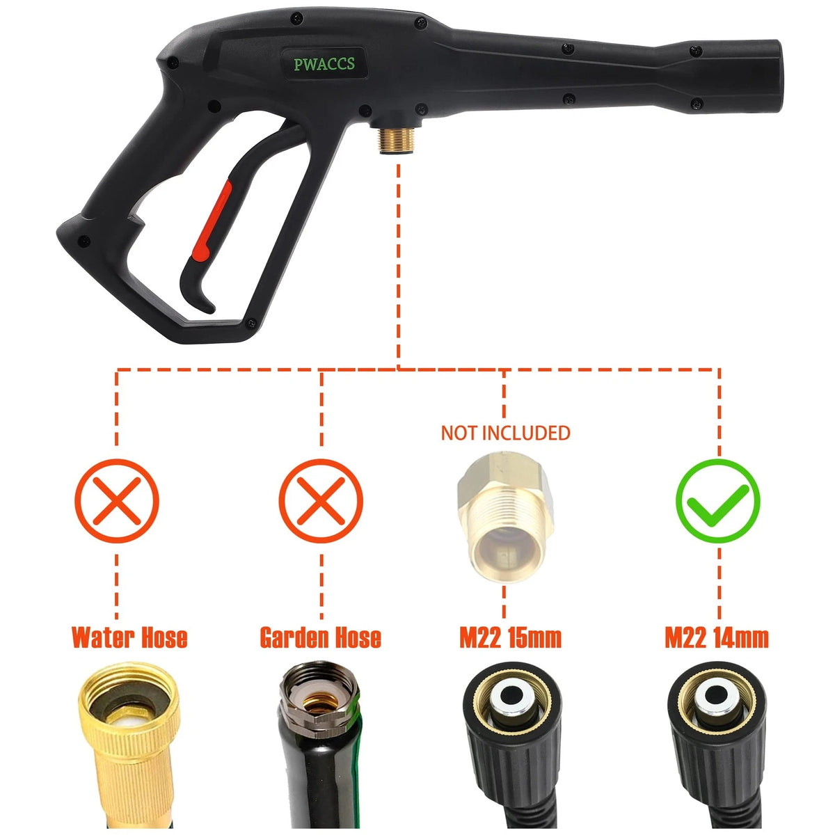 Pressure Washer Gun Replacement for PWACCS (16.93 inches)