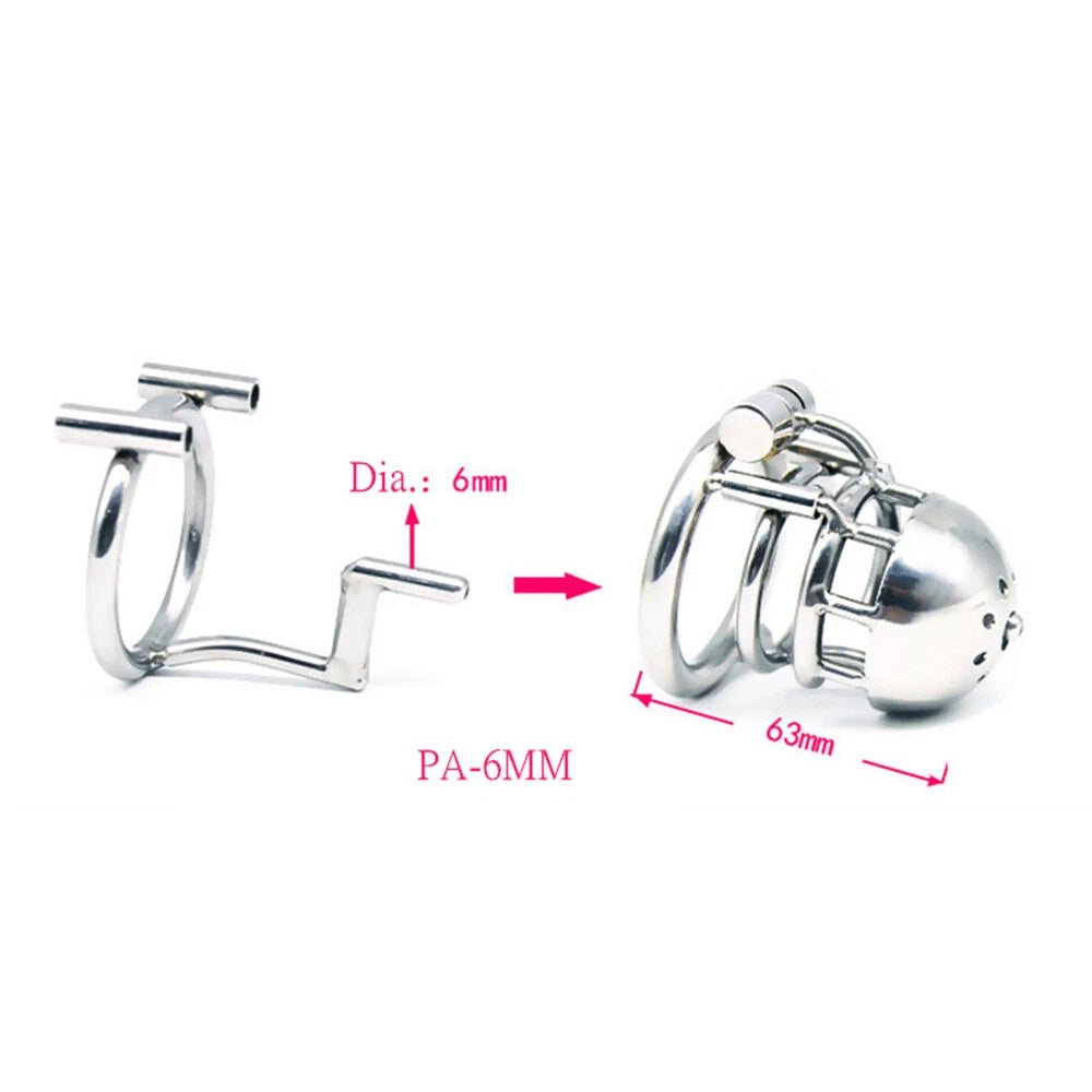 Male Chastity Belt Restraint Cage Ring Lock Stainless Steel