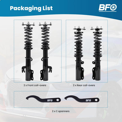 BFO Adjustable Coilovers Struts Springs Kit for Toyota Camry (2002–2006)