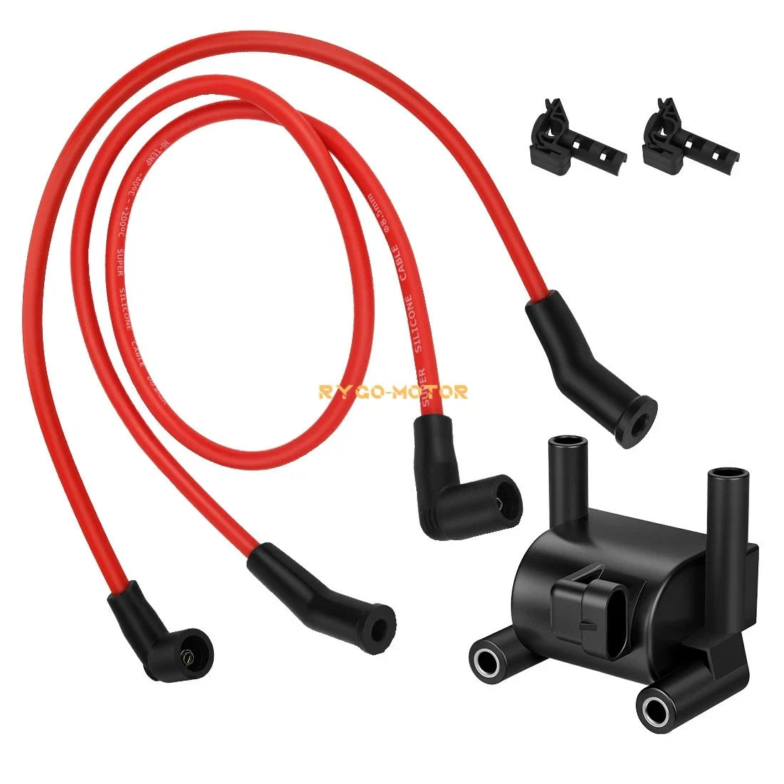 Ignition Coil + Wires for Softail Deluxe FLSTN (2007–2017) #31696-07A #31960-99A