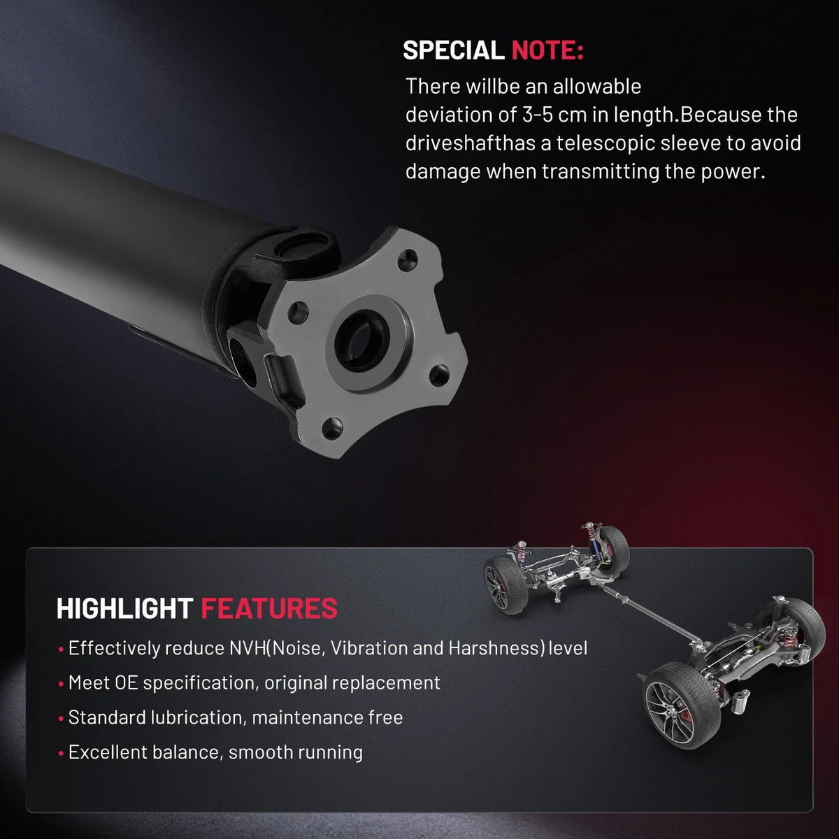 Rear Drive Shaft Assembly for Dodge Ram 1500 (2002–2008) 4WD 3.7L 4.7L 5.7L 5.9L