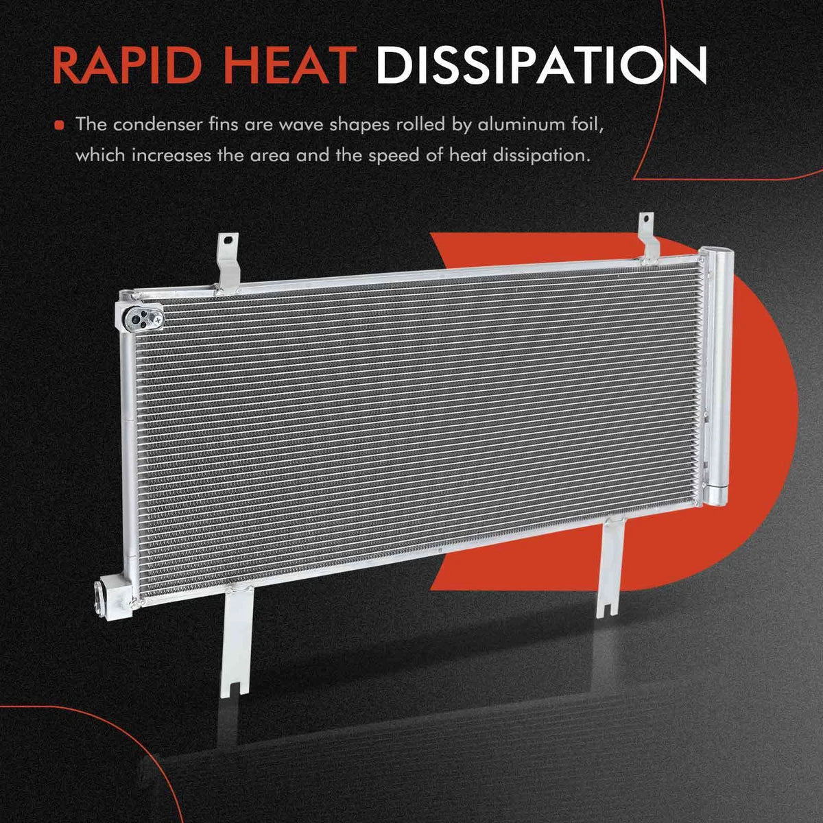 A-Premium A/C Condenser w/ Receiver Drier for Honda Insight (2019–2021) 80100TXMA02, 80100TXMA01