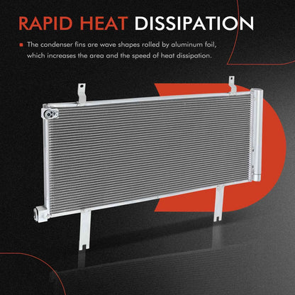A-Premium A/C Condenser w/ Receiver Drier for Honda Insight (2019–2021) 80100TXMA02, 80100TXMA01