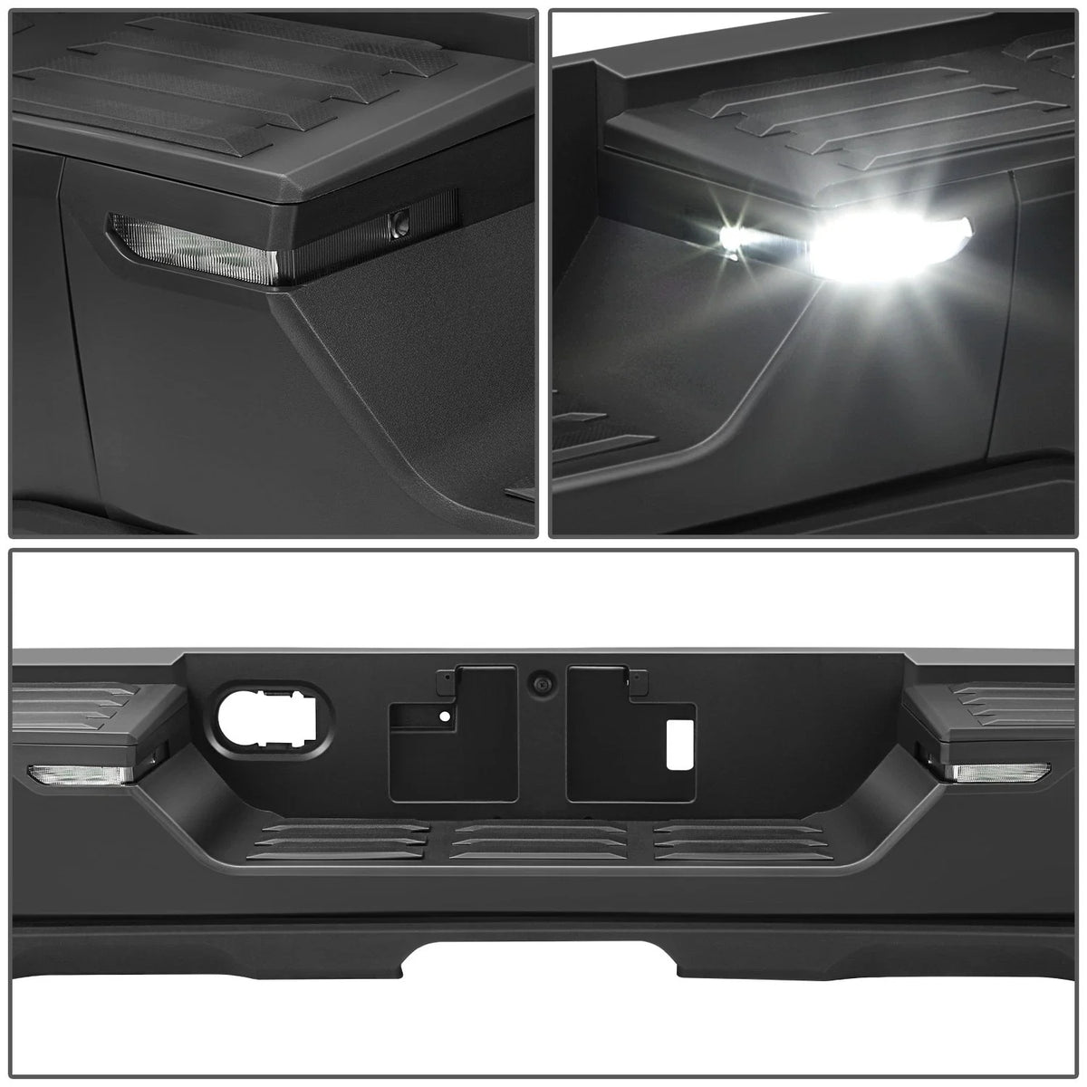 Rear Step Bumper for Toyota Tundra (2022–2026) Black w/o Sensor Holes
