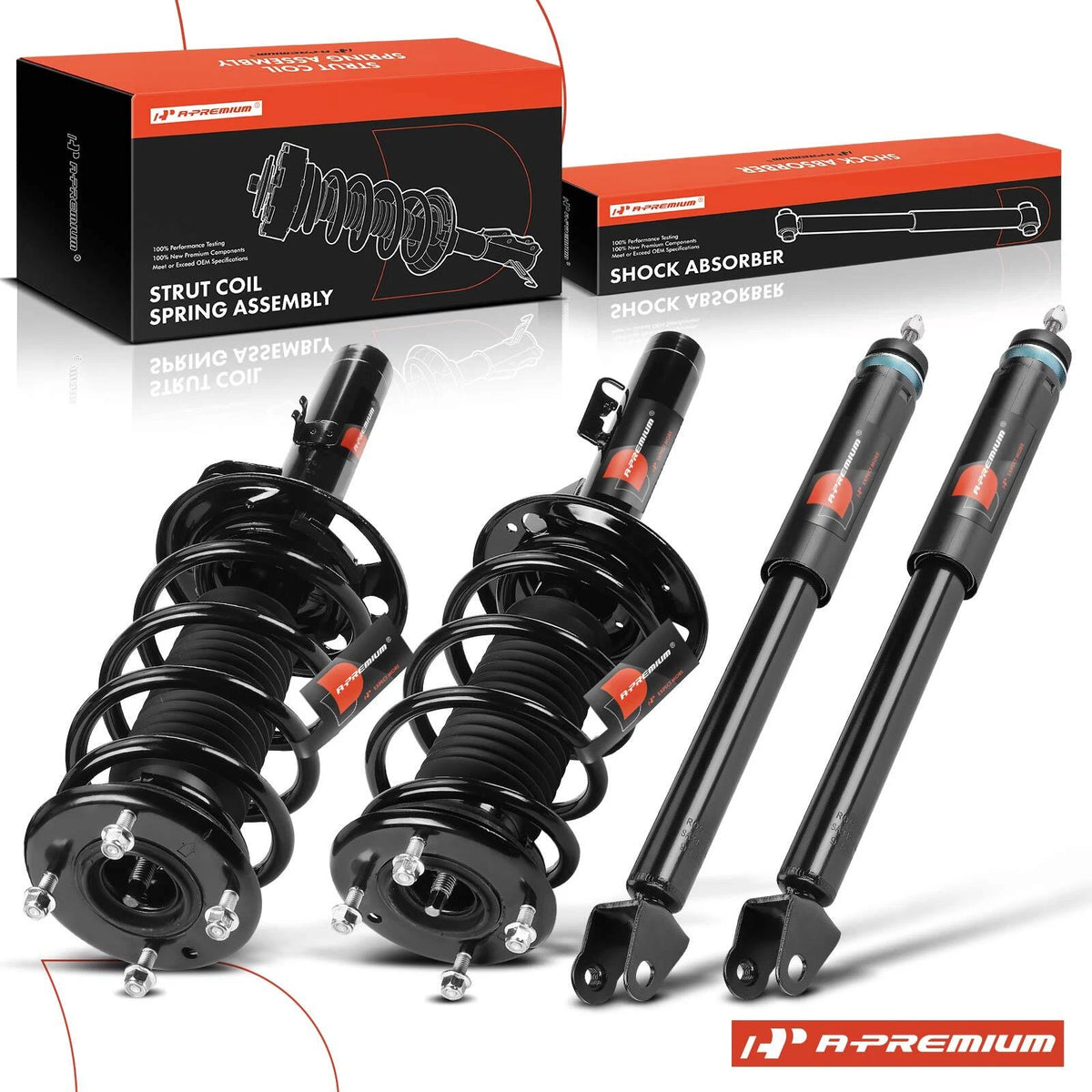 Set of 2 Front & Rear Struts w/ Coil Springs for Ford Taurus (2012) G57497, G57498, 18-920241, 18-920242