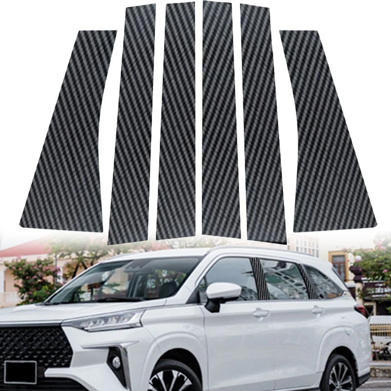 Carbon Fiber Pillar Post Stickers for Toyota Veloz Transmover (2022–2024)