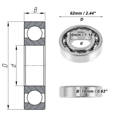 6206 Deep Groove Ball Bearing for Scooter Skateboard Wheel (30x62x16mm)