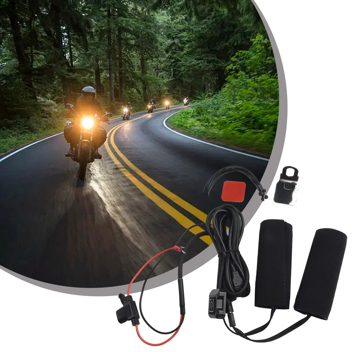 12V 3-Gear Heated Hand Grips Waterproof Handlebar Heater Warmer for Motorcycle