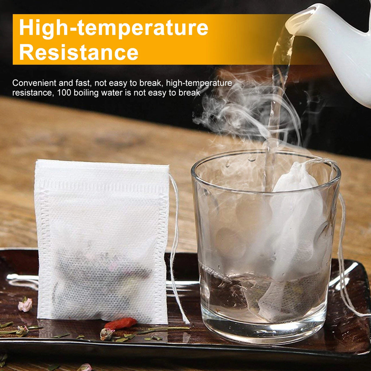 400 Pcs Disposable Drawstring Tea Bags for Loose Teas Filters