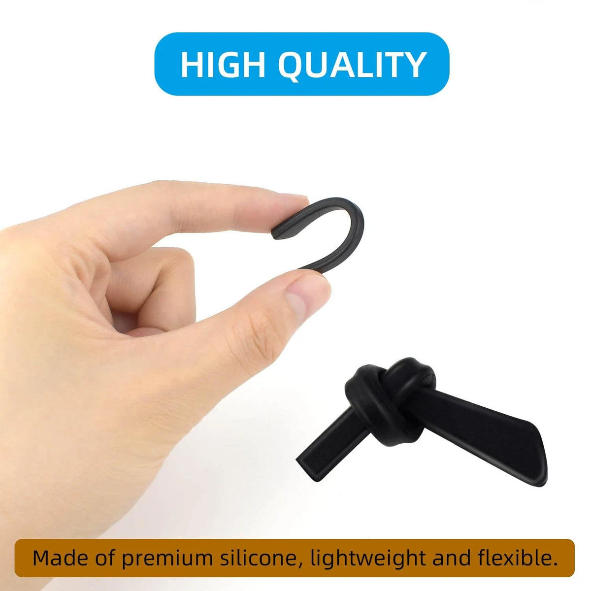 8 Pairs Eyeglass End Tips for Glasses Soft Silicone Black