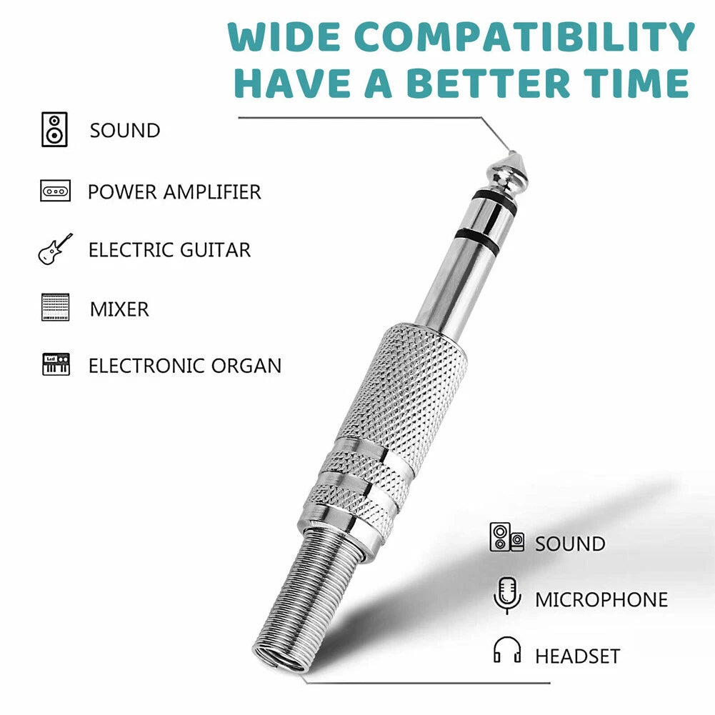 40X 1/4'' TRS Stereo Female Jack Socket Metal Spring Connector for Audio