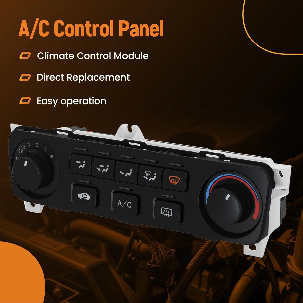 A/C Climate Panel Switch for Honda Accord (2001–2002) 79600-S84-A21ZA Black