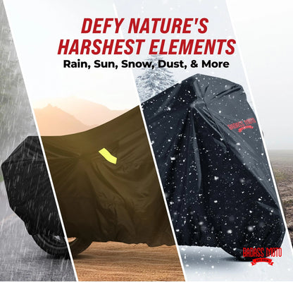 Heavy Duty Waterproof Motorcycle Cover for Touring (All Season, XL)