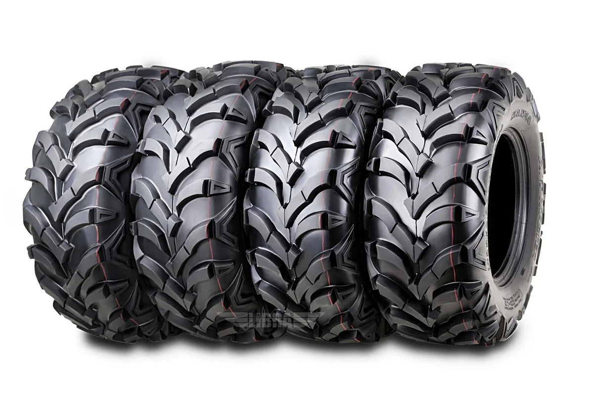 Set of 2 WANDA 8PR Solid Mud ATV Tires 27x9x14 & 27x11x14 for Arctic Cat Wildcat (2013–2019)