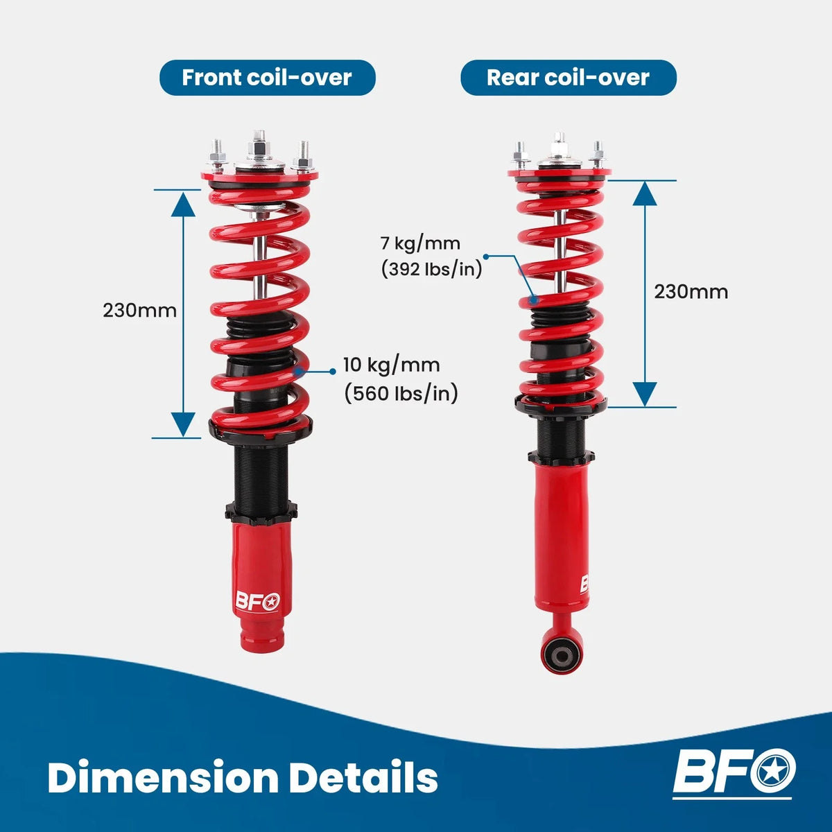 BFO Coilovers Suspension Lowering Kit for Honda CR-V (1997–2001) Adjustable Shocks