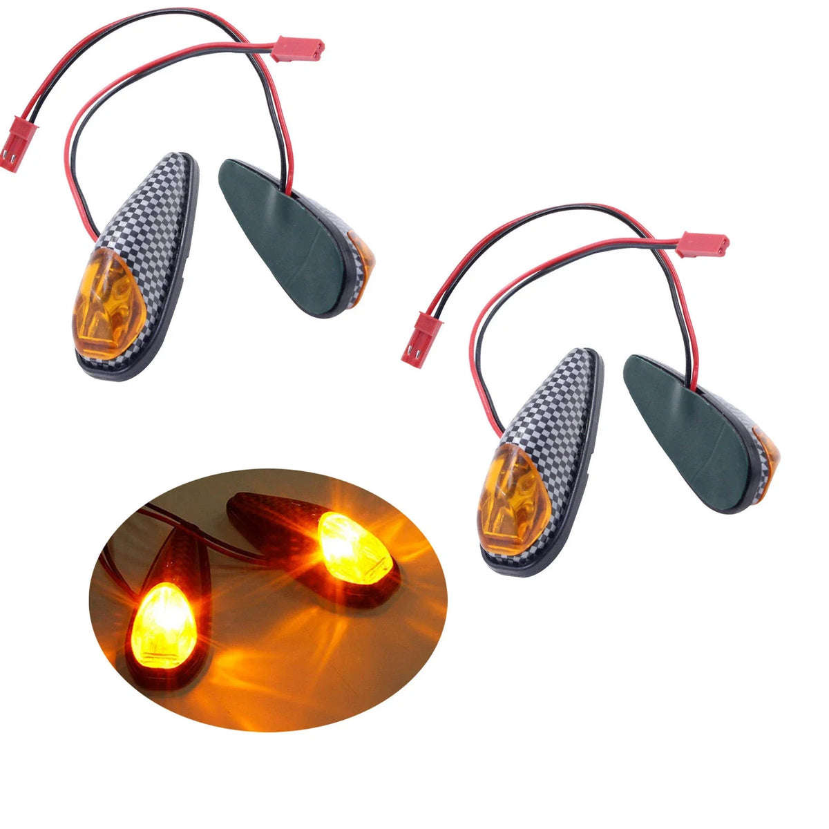 Set of 4 Carbon Look Lens Flush Mount Euro Turn Signals for Yamaha R1 R6